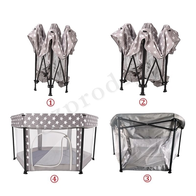 متعددة الوظائف المحمولة النسيج المعدني الطفل Playard قابلة للطي السفر روضة للاستخدام الداخلي والخارجي